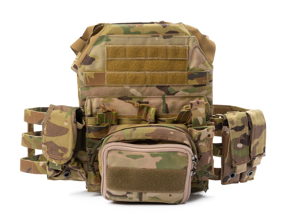 Military body armor isolated on white background. High quality photo